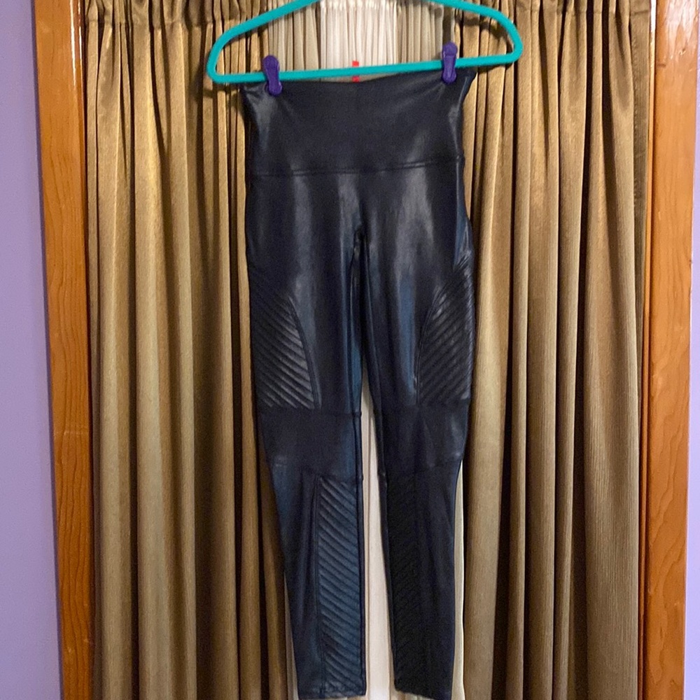 Spanx Faux Leather Moto Leggings
